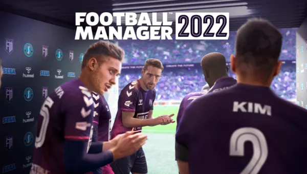 Football players from Sports Interactive's Football Manager prepare for their match.