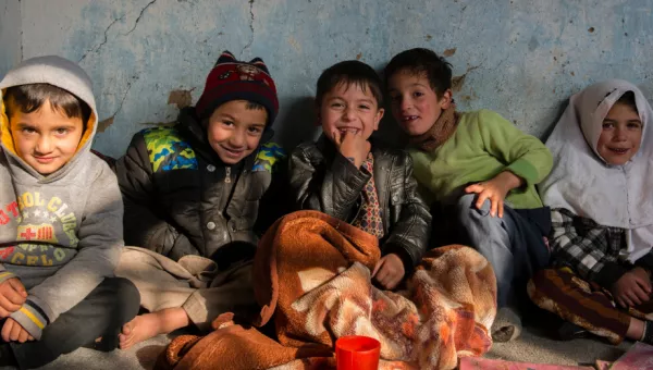 Boys at child-friendly space in Afghanistan.