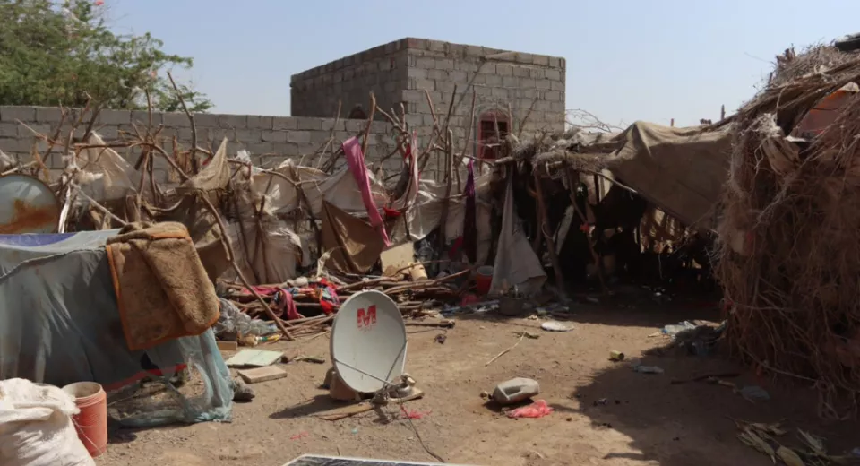 Hayat and her families home in a camp in Yemen. 