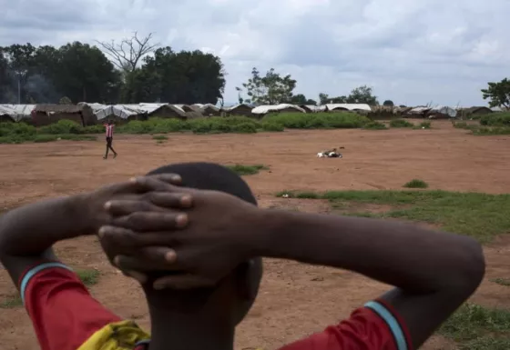 Frederique, a former child soldier from the Central African Republic, can be a child again. He's playing football with the new friends he's made at the War Child space.