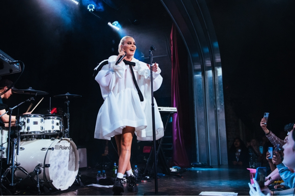 Anne Marie performing at War Child's BRITs Week show at Lafayette in Kings Cross.