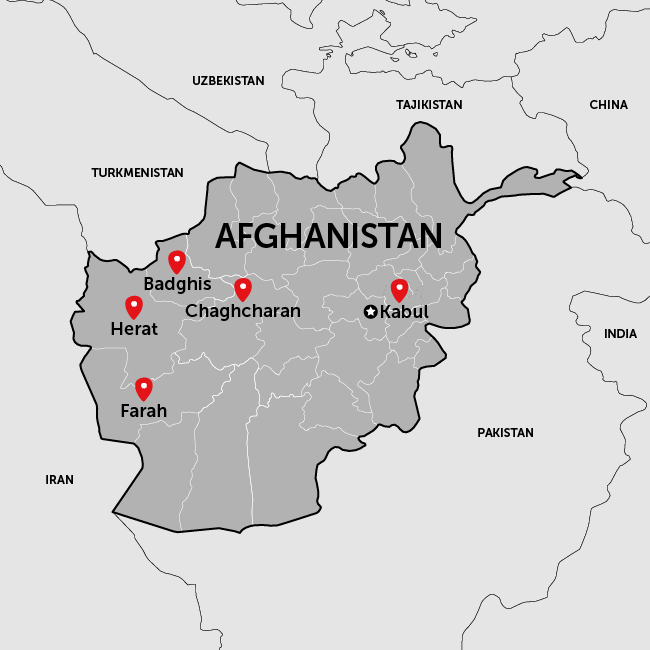 Map of Afghanistan and Where We Work