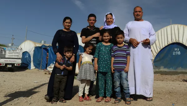 Family in displacement camp in Iraq.
