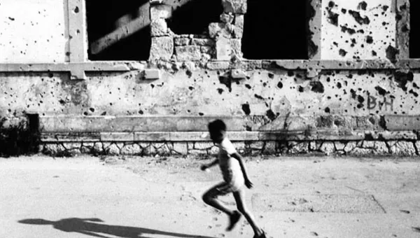 Child running in Mostar, Bosnia.