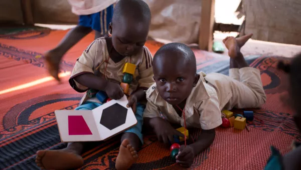 Children at early childhood development centre in the Central African Republic.