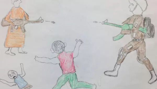 A drawing by an ex-child soldier. 