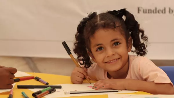 Nuran in school, Yemen.