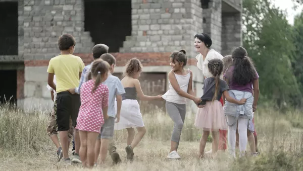 Children playing in Ukraine