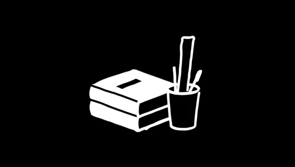 Icon showing books and stationary