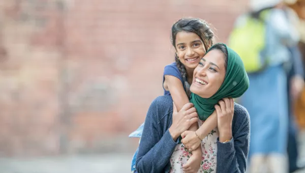 Mother and daughter, World Refugee Day.