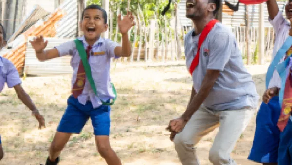 Children playing in Sri Lanka.