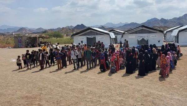 People taking part in an education programme in Yemen.
