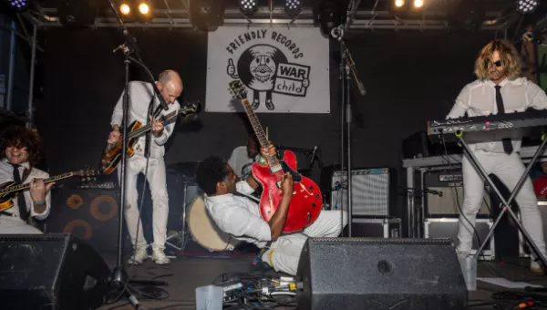 A band taking part in the fundraiser.
