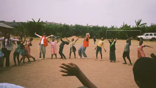 Carey Mulligan taking part in a Can't Wait to Learn programme in Uganda.