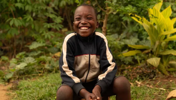 A boy smiling