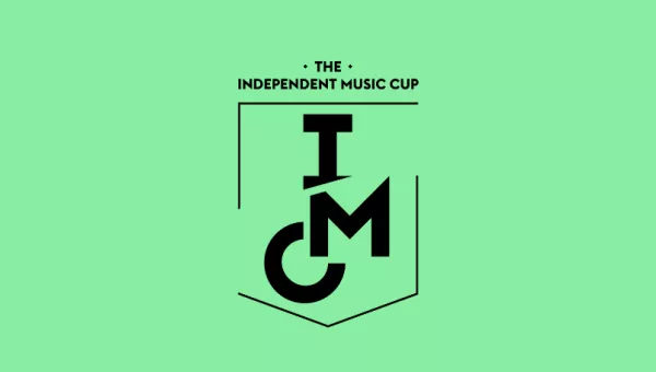 The Independent Music Cup logo on a green background