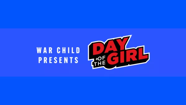 The Day of the girl logo on a blue background.