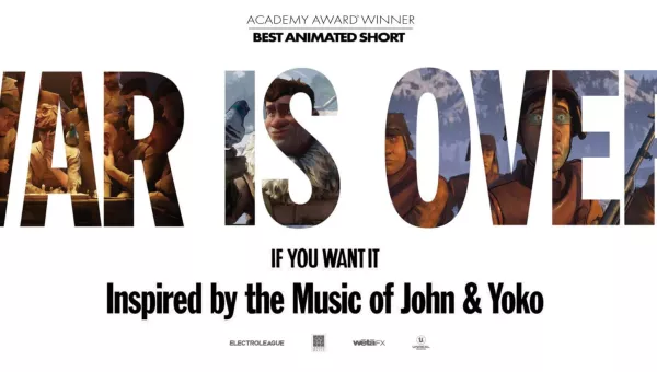 white background reading 'War is over if you wanted, inspired by the music of John and Yoko Lennon'