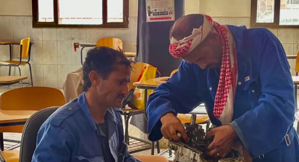 Saleh has discovered his love for working on motorcycles. Now, he’s becoming a skilled mechanic in his community.