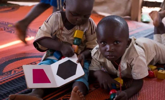 Children at early childhood development centre in the Central African Republic.