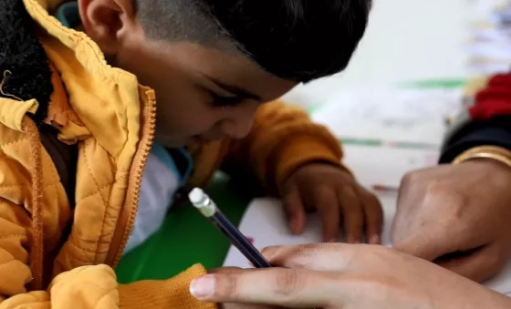 Children in lesson in Iraq.