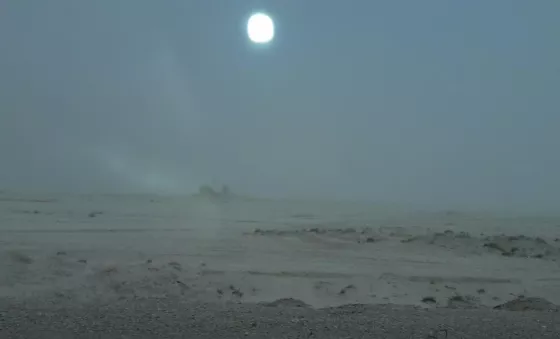 A image of the border between Afghanistan and Iran. 