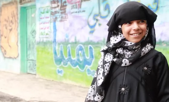 A child at one of War Child's education facilities. 