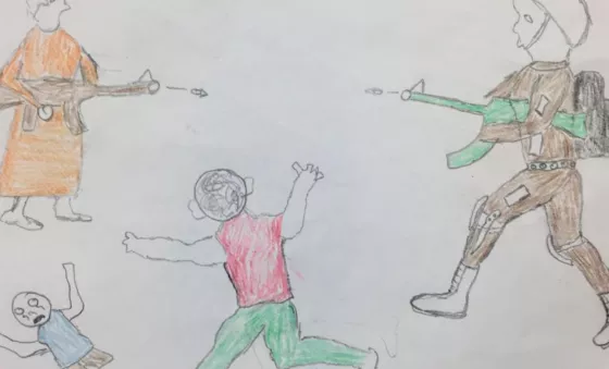 A drawing by an ex-child soldier. 