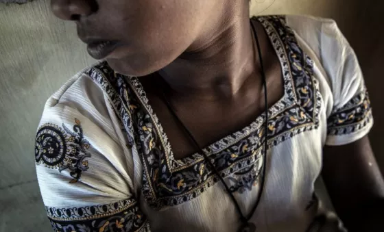 Young girl in a War Child programme in Sri Lanka. Credit Jeppe Schilder/War Child Holland 