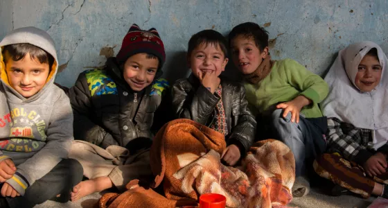 Boys at child-friendly space in Afghanistan.