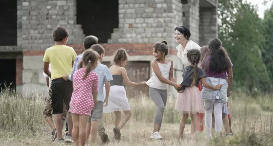 Children playing in Ukraine