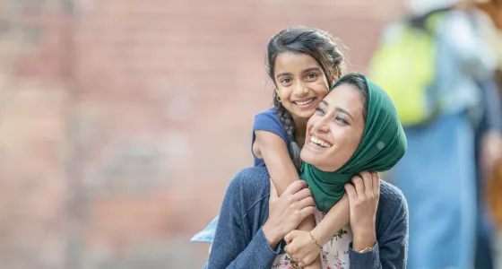 Mother and daughter, World Refugee Day. 