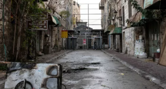 An empty street in Gaza. 