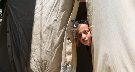 Girl in tent