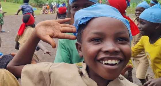 Child at a TeamUp project in Burundi. 