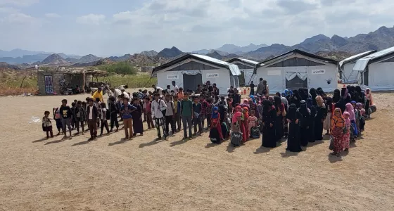 People taking part in an education programme in Yemen.