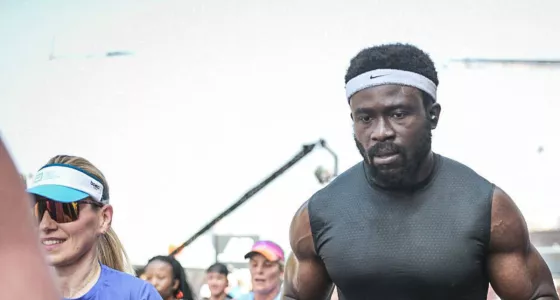 A man running the London Marathon