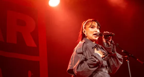 Joy Crookes at her BRITs Week show in 2025.