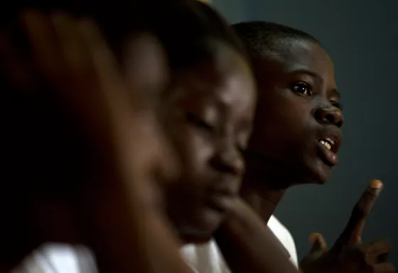 VoiceMore youth in their group meeting in the Central African Republic.