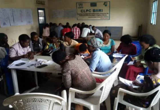 Community members working on their long-term plan, Kibabi, Eastern DRC.