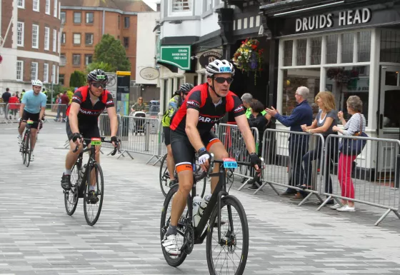 Two Team War Child cyclists taking on RideLondon