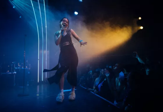 GRIFF performs towards the audience at Day Of The Girl 2021.