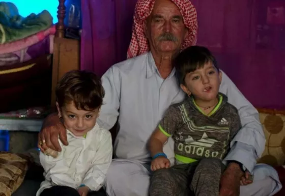 A Yazidi family, living in a camp in northern Iraq.