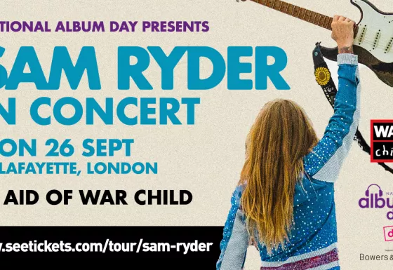 Poster for the Sam Ryder show in aid of War Child