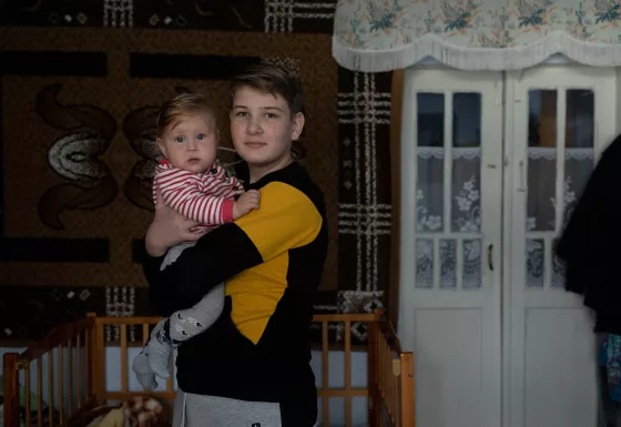 Ukrainian son and daughter