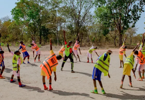 Children taking part in War Child FC in CAR.