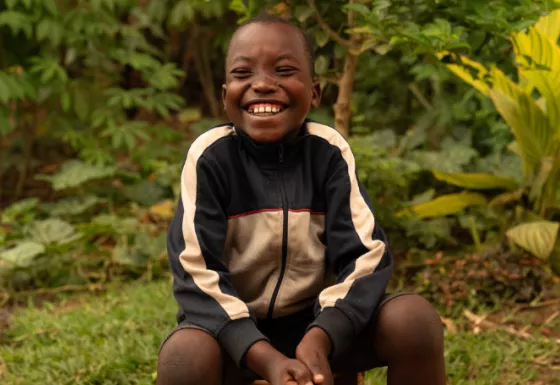 A boy smiling