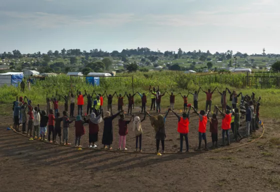 Children taking part in a Team Up session in Uganda.