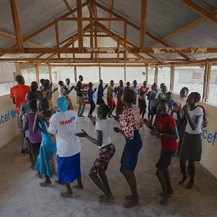 Children taking part in TeamUp in Sudan.