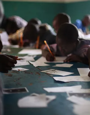 Former child soldiers at school in the Central African Republic.